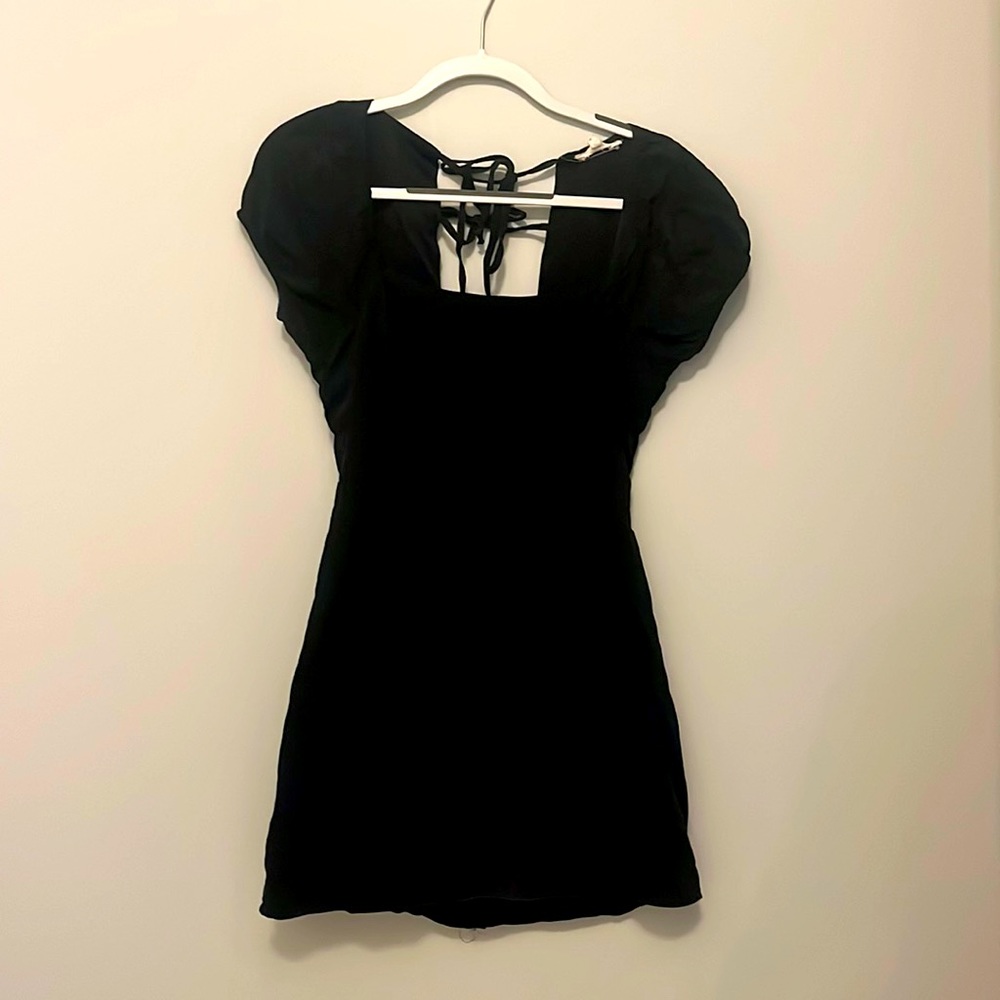 Open Back Black Mini Dress